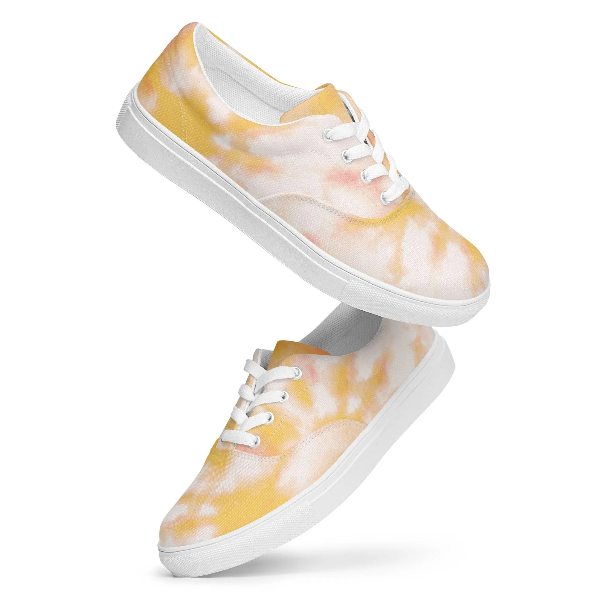 Peach Tie Dye Women’s Lace-up Canvas Shoes