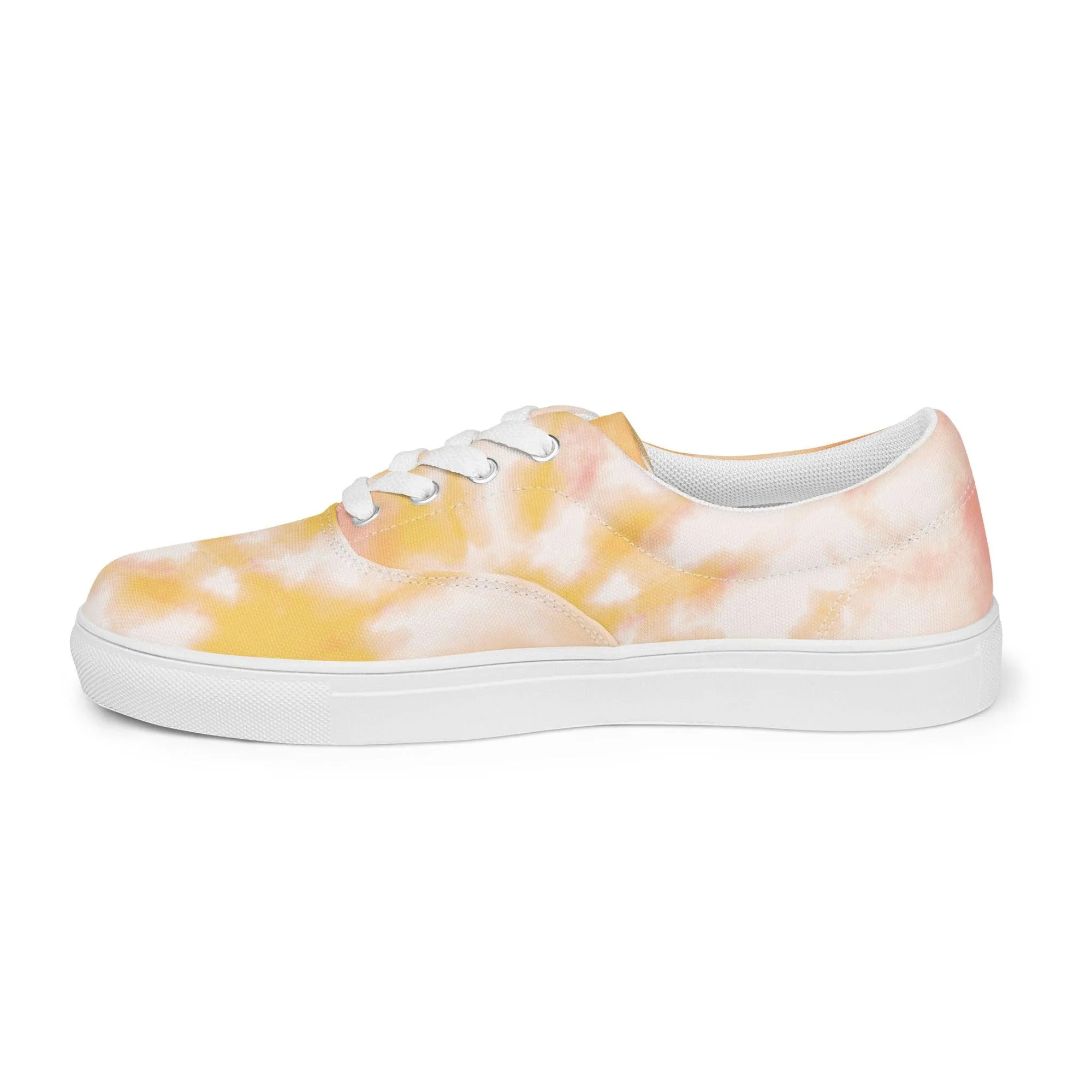 Peach Tie Dye Women’s Lace-up Canvas Shoes