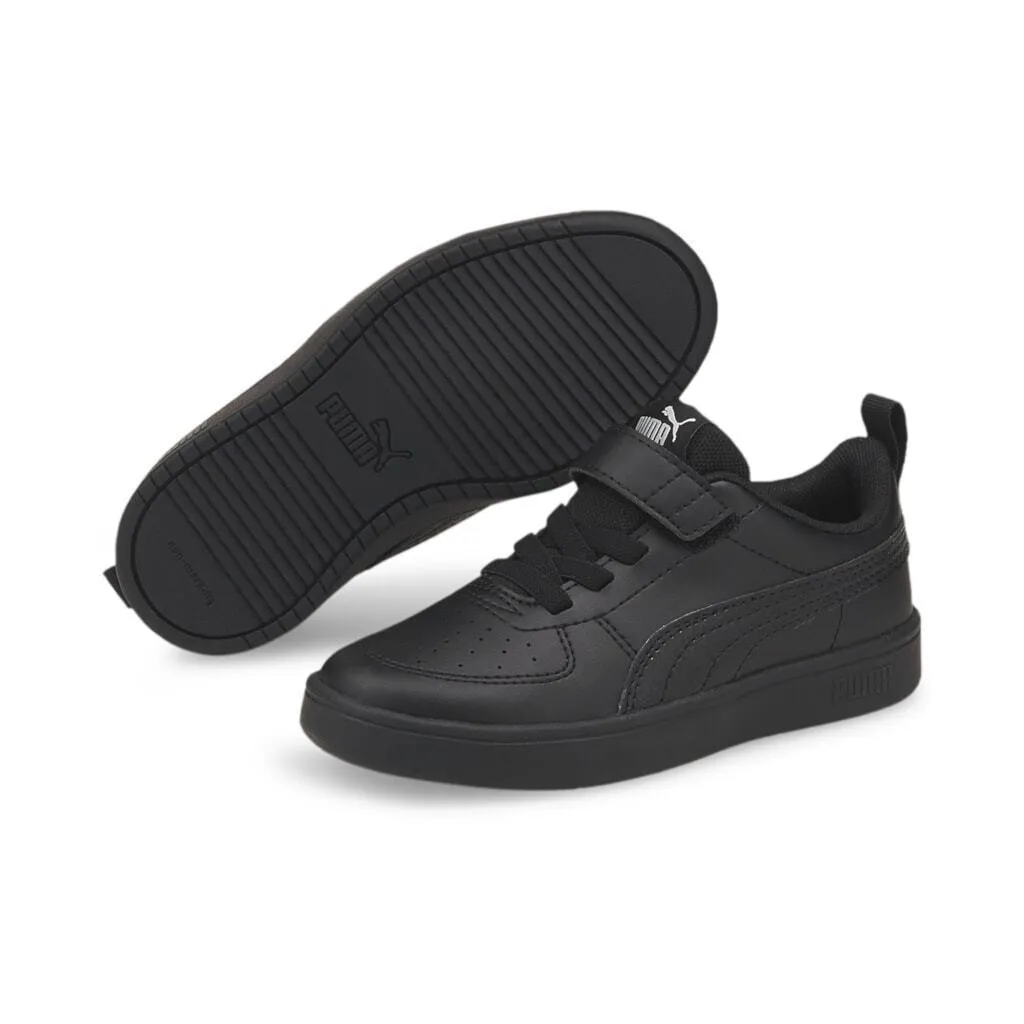 PUMA Rickie AC  PS Shoe - Black Leather - Kids Sizes - School