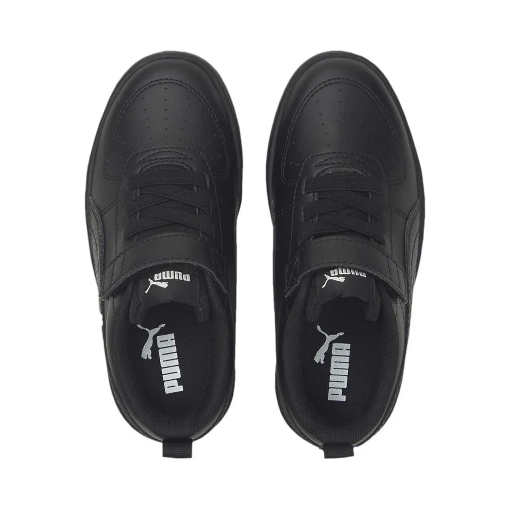 PUMA Rickie AC  PS Shoe - Black Leather - Kids Sizes - School