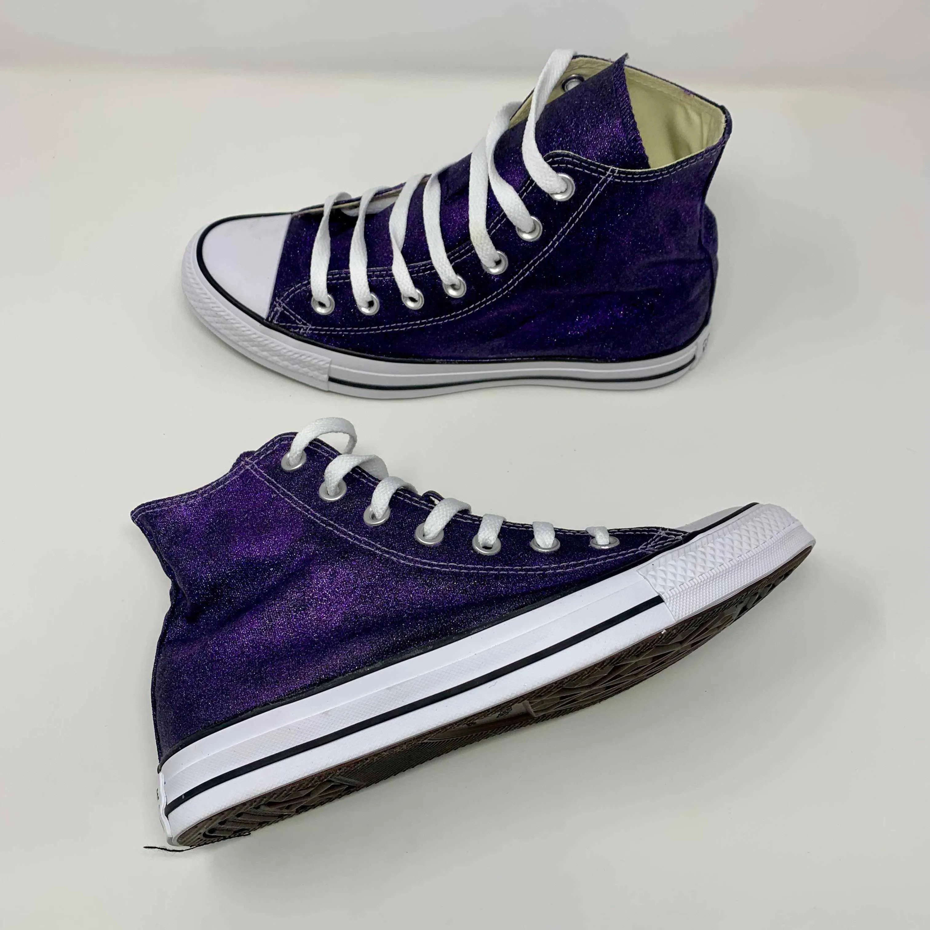 Purple Glitter Hi Top Converse