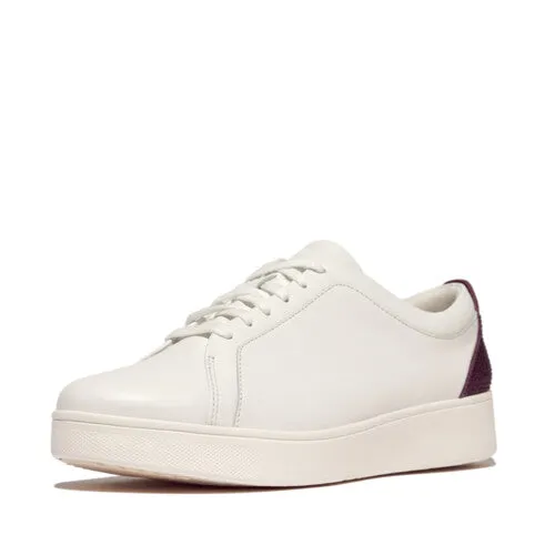 Rally Crystal Backtab Leather Sneaker in Urban White/ Mauve Wine