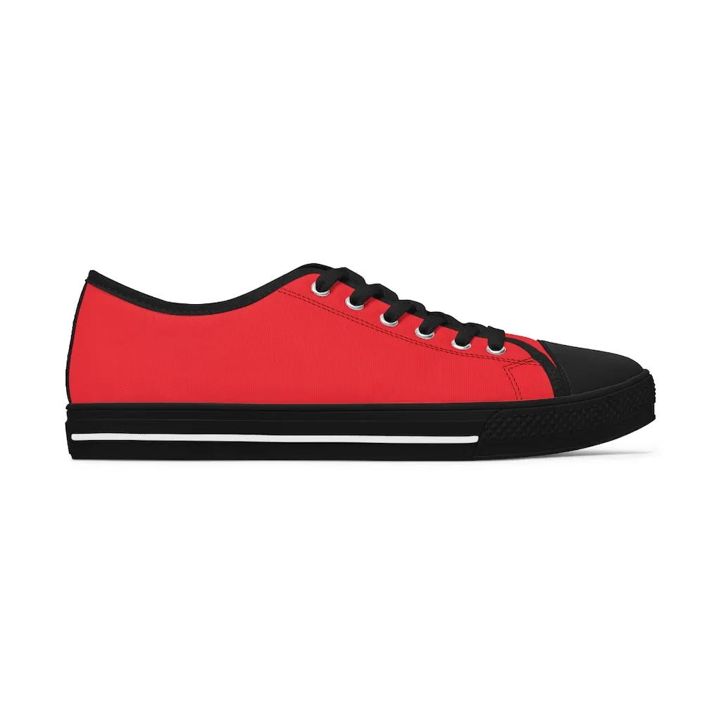 Red Color Best Ladies' Sneakers, Solid Color Women's Low Top Sneakers (US Size: 5.5-12)