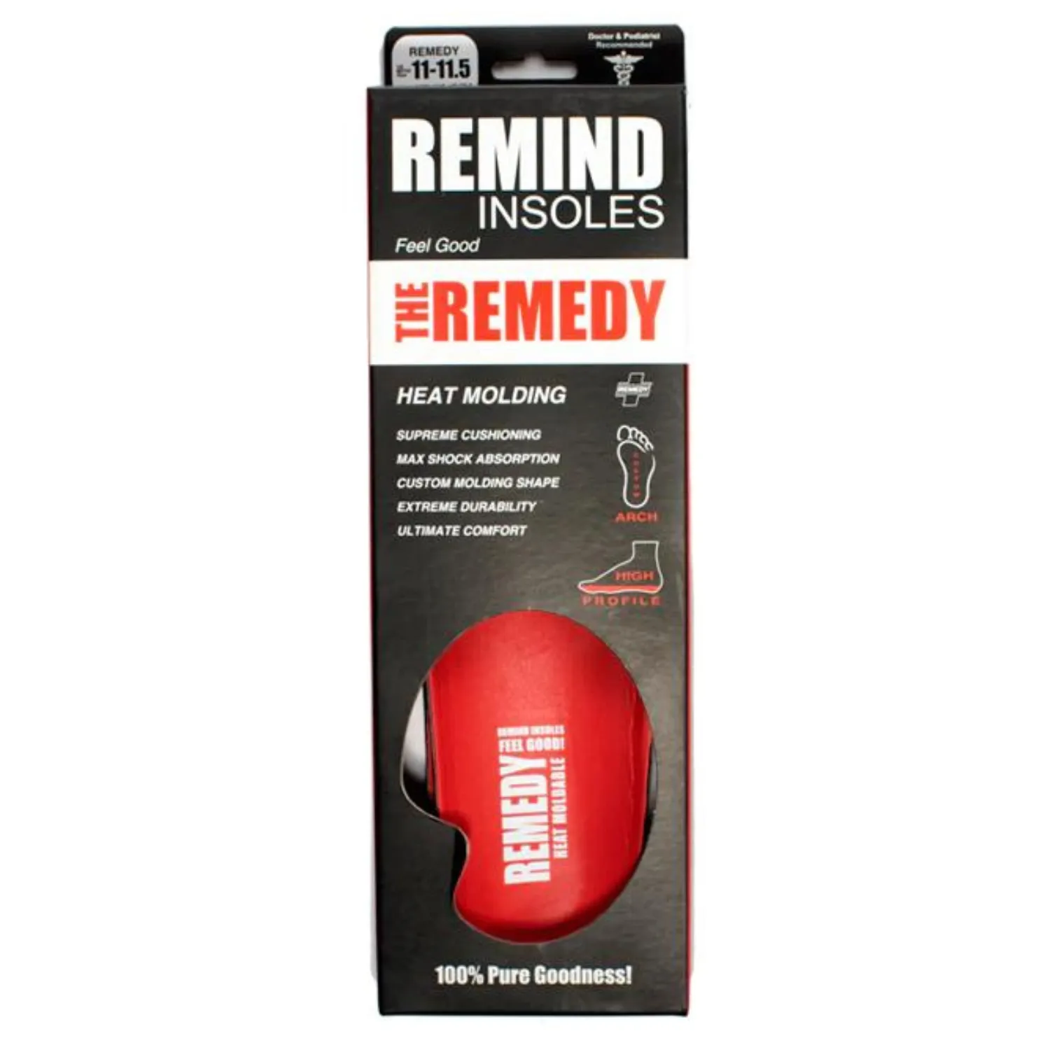 Remind Insoles The Remedy 6MM Custom Arch Heat Moldable Insoles