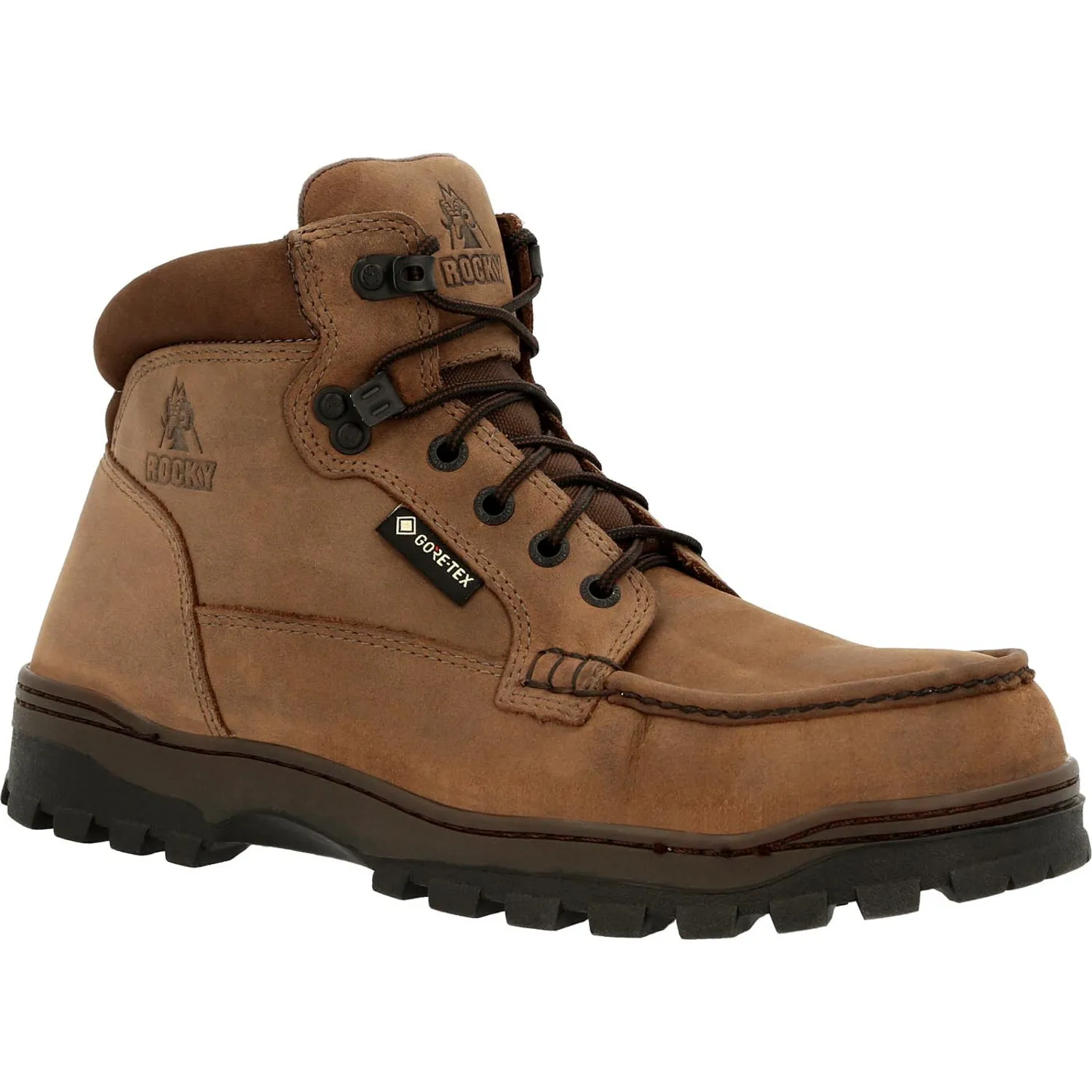 Rocky Mens Light Brown Leather Outback GTX WP ST Work Boots