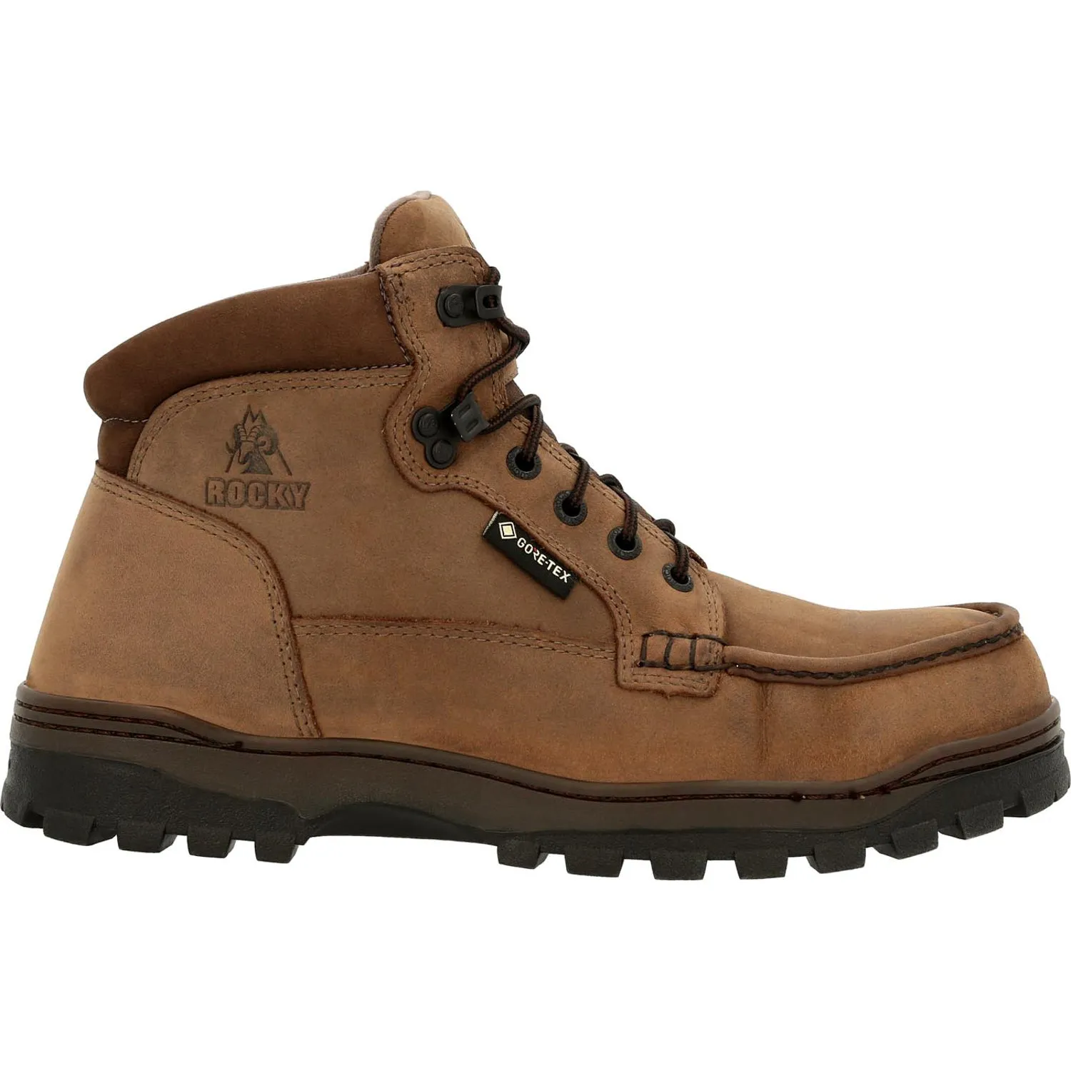 Rocky Mens Light Brown Leather Outback GTX WP ST Work Boots