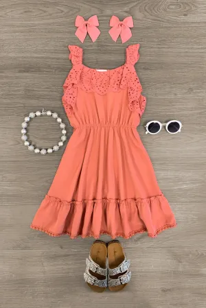 Rose Lace Ruffle Dress