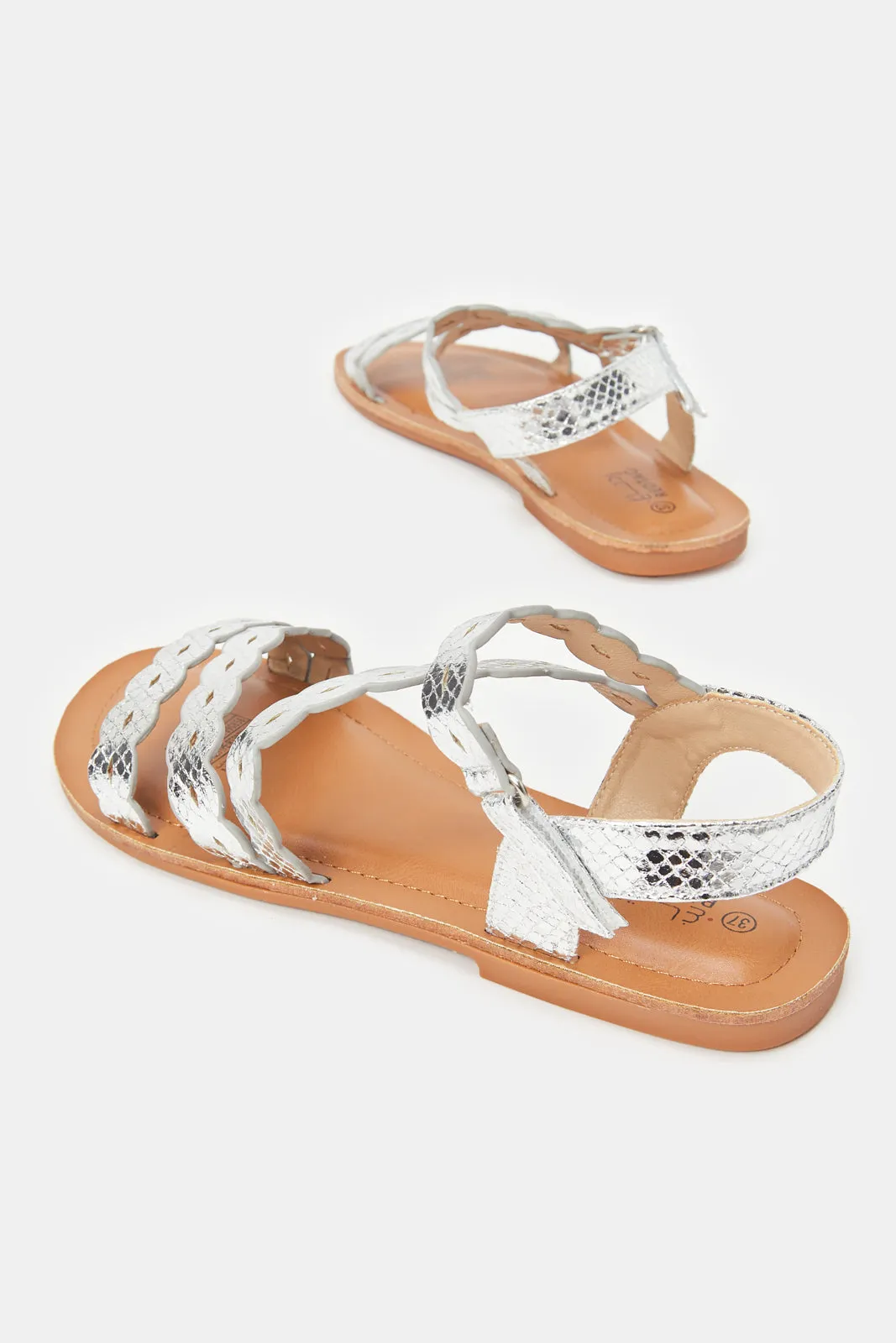 Senior Girls Silver Strappy Sandal