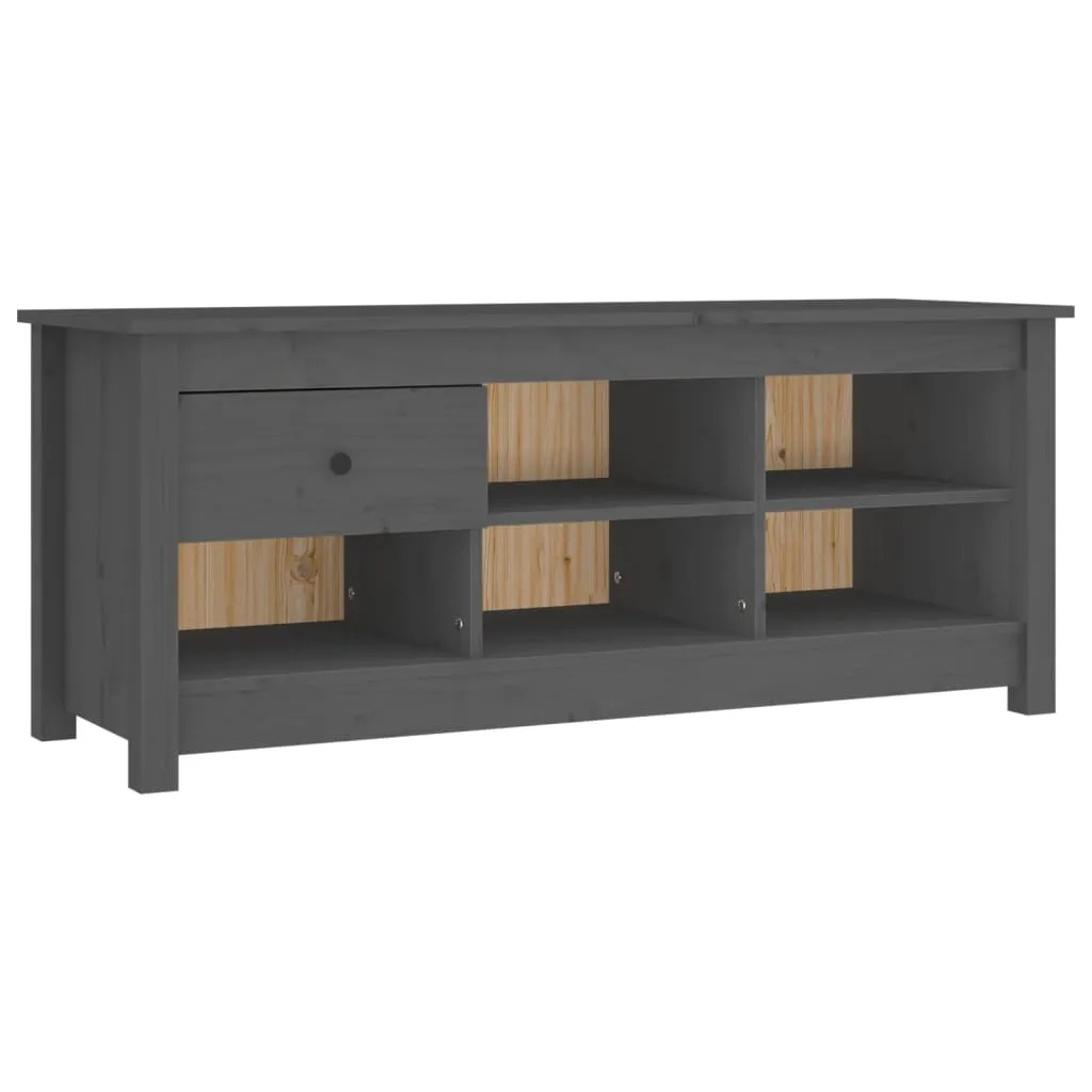 Shoe Cabinet Grey 110x38x45.5 cm Solid Wood Pine