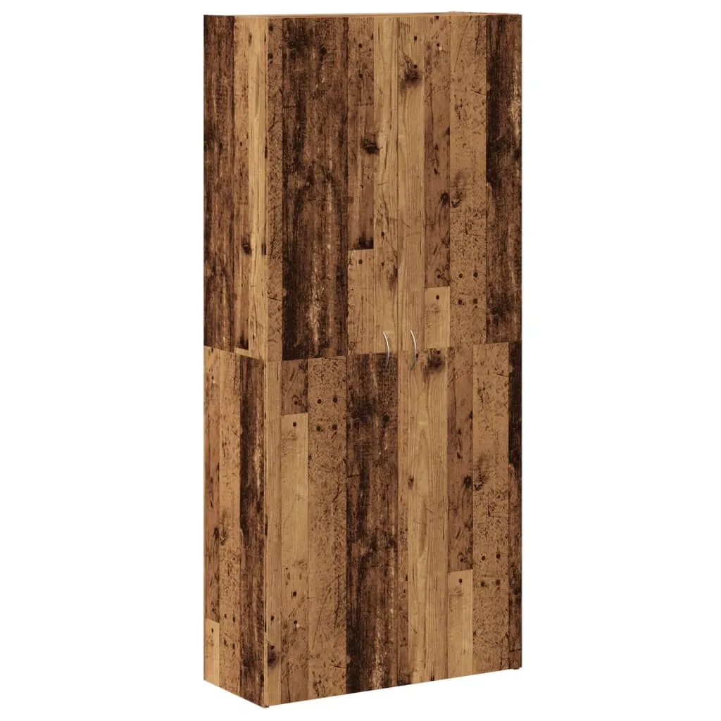 Shoe Cabinet Old Wood 80x35.5x180 cm Engineered Wood