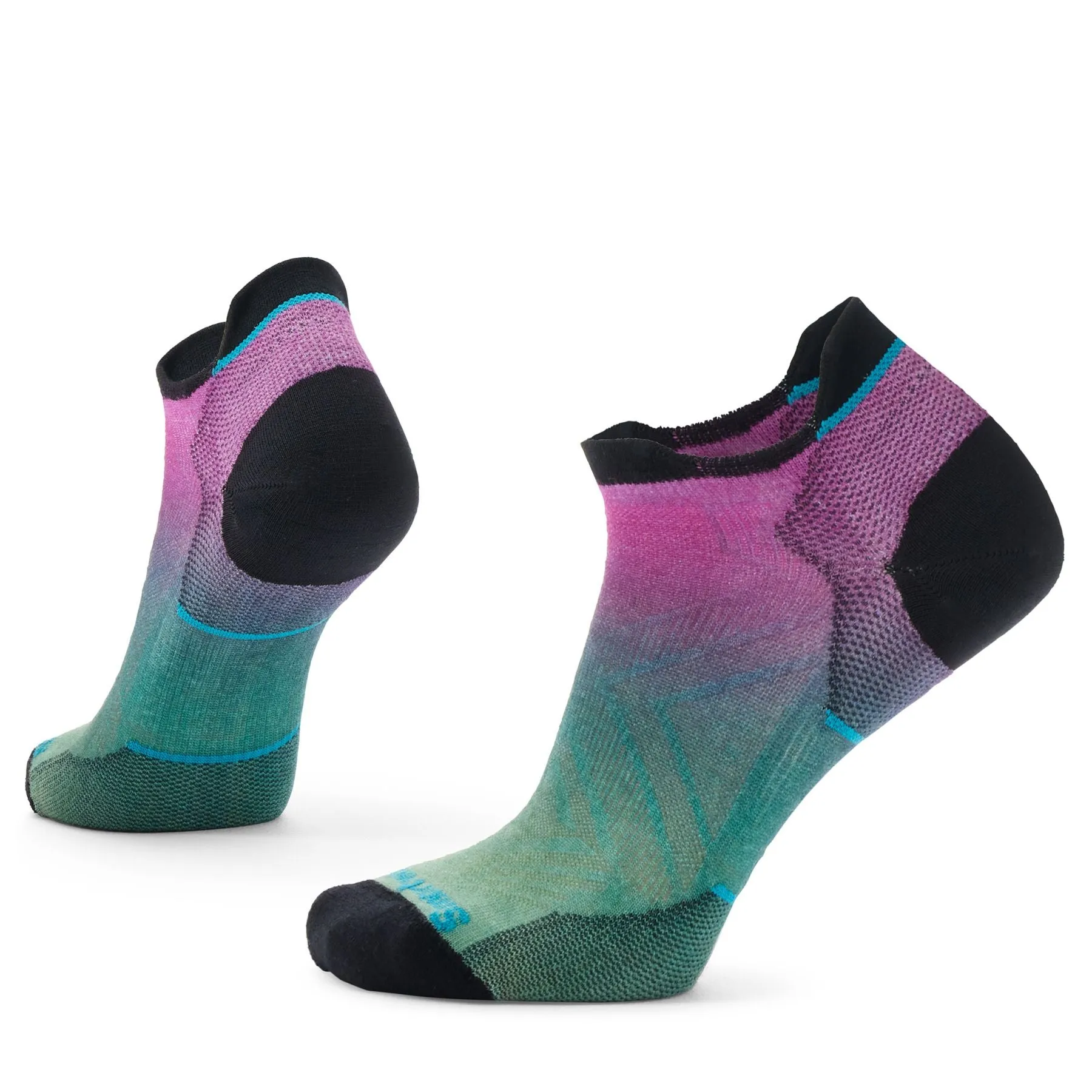 Smartwool  Run Ombre Print Low Ankle Socks Zero Cushion - (Women's) - Emerald Green