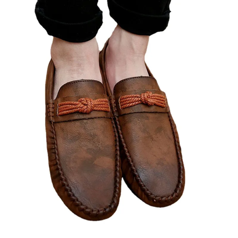 Spring men's peas shoes Korean fashion casual shoes trend personality lazy single shoes brown wild shoes men