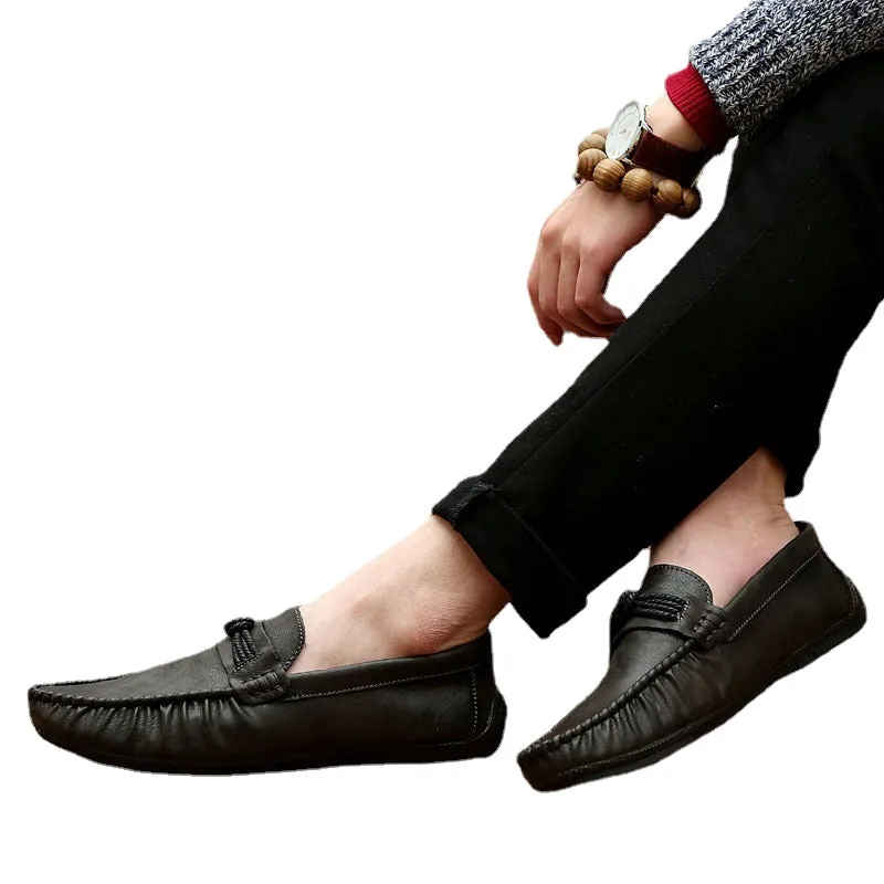 Spring men's peas shoes Korean fashion casual shoes trend personality lazy single shoes brown wild shoes men