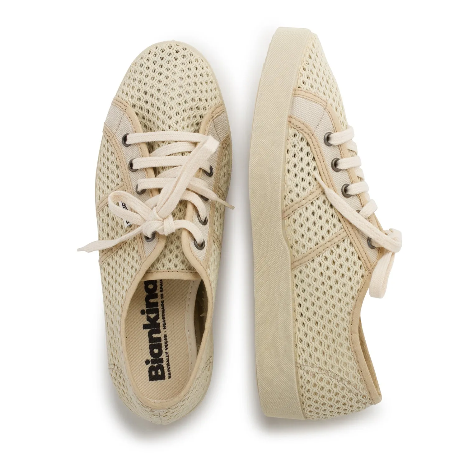 St. Tropez Breathable Cotton Mesh Sneakers - Beige Tan