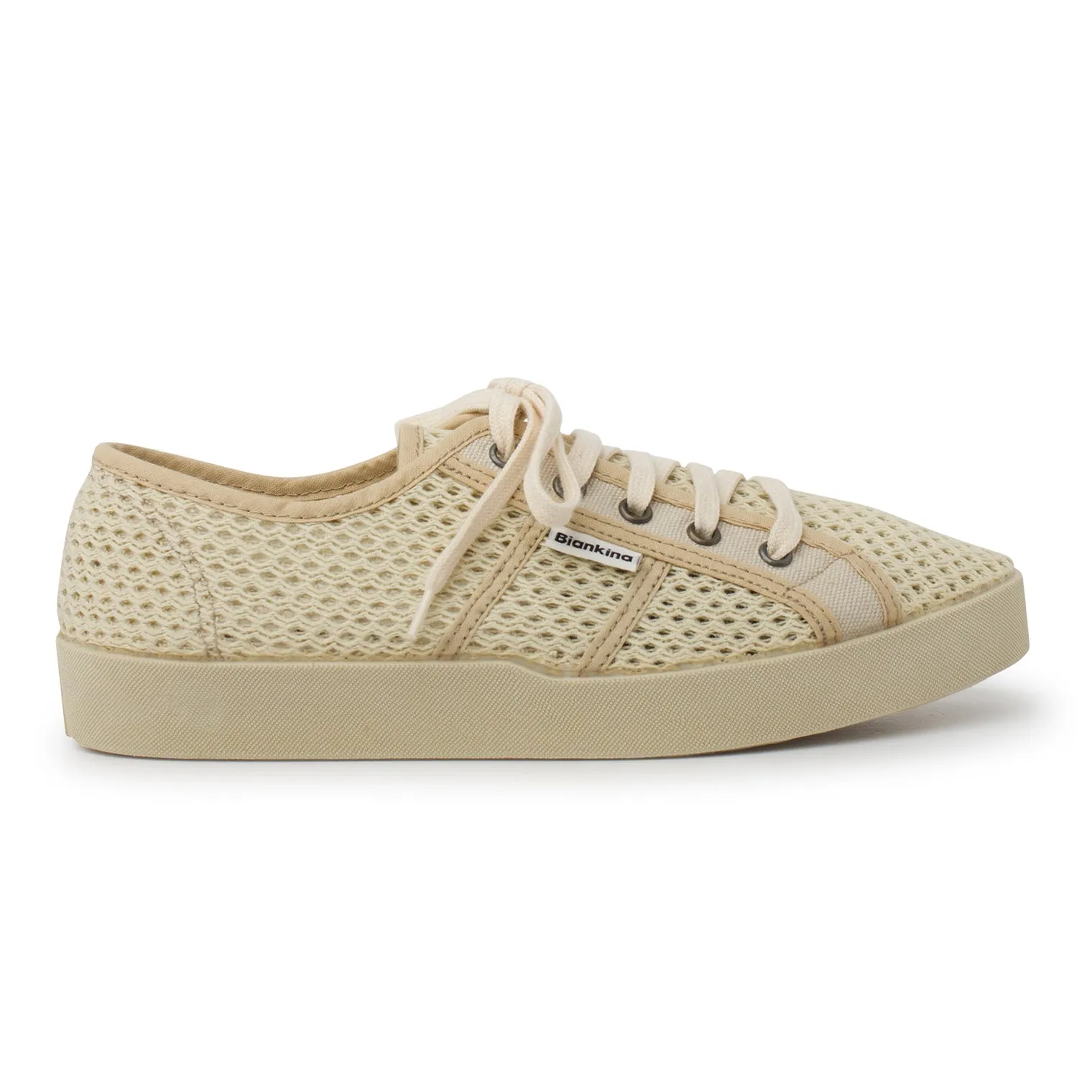 St. Tropez Breathable Cotton Mesh Sneakers - Beige Tan