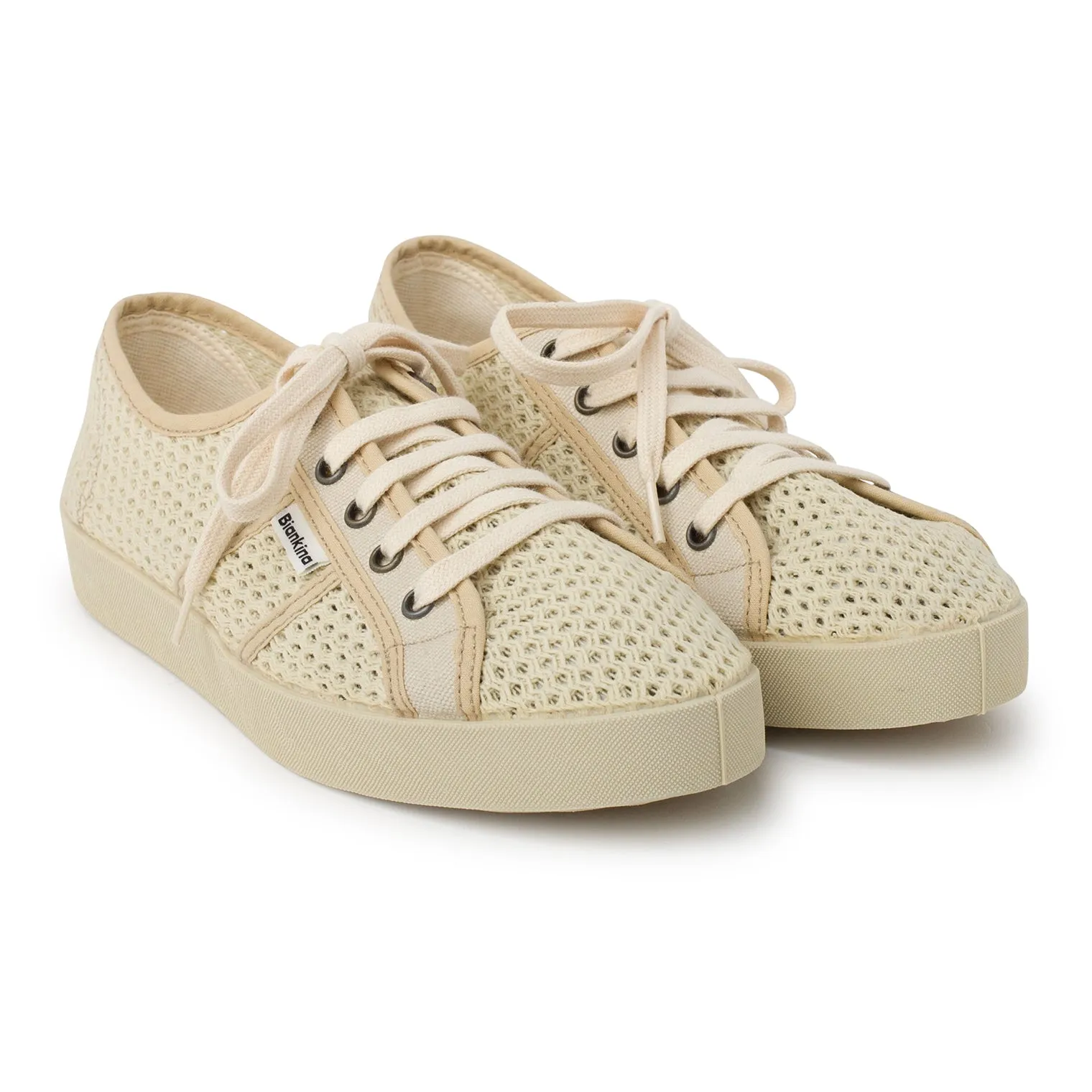 St. Tropez Breathable Cotton Mesh Sneakers - Beige Tan