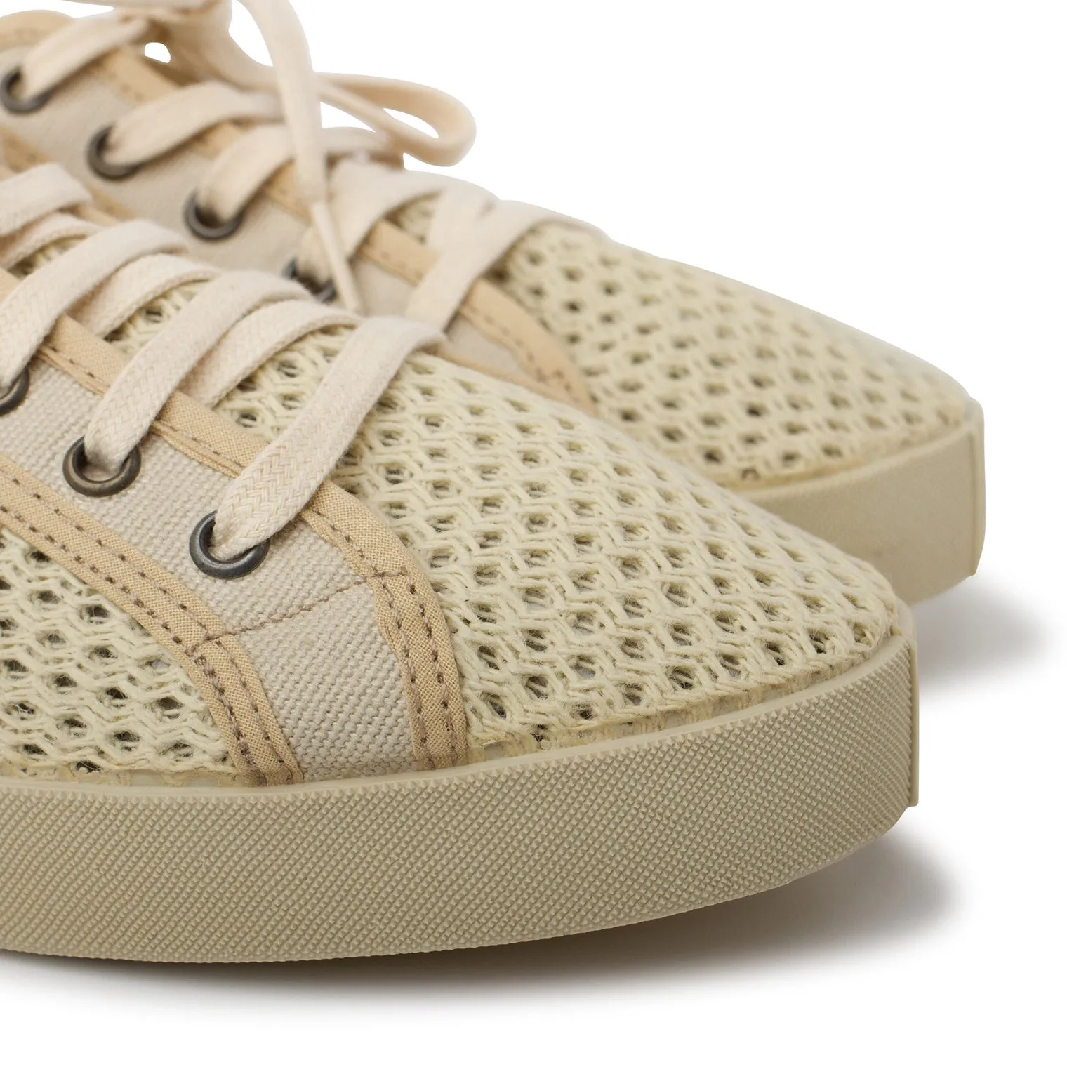 St. Tropez Breathable Cotton Mesh Sneakers - Beige Tan