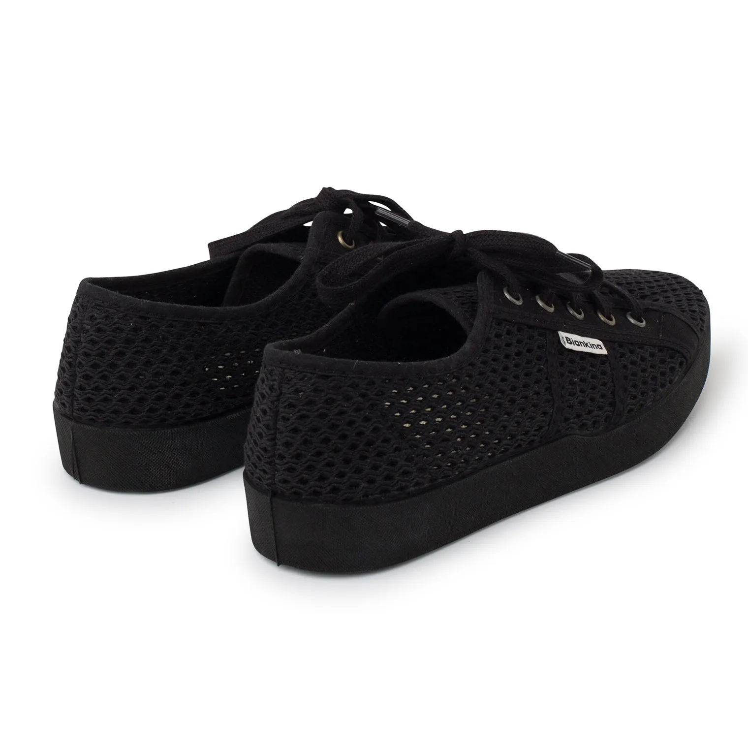 St. Tropez Breathable Cotton Mesh Sneakers - Black