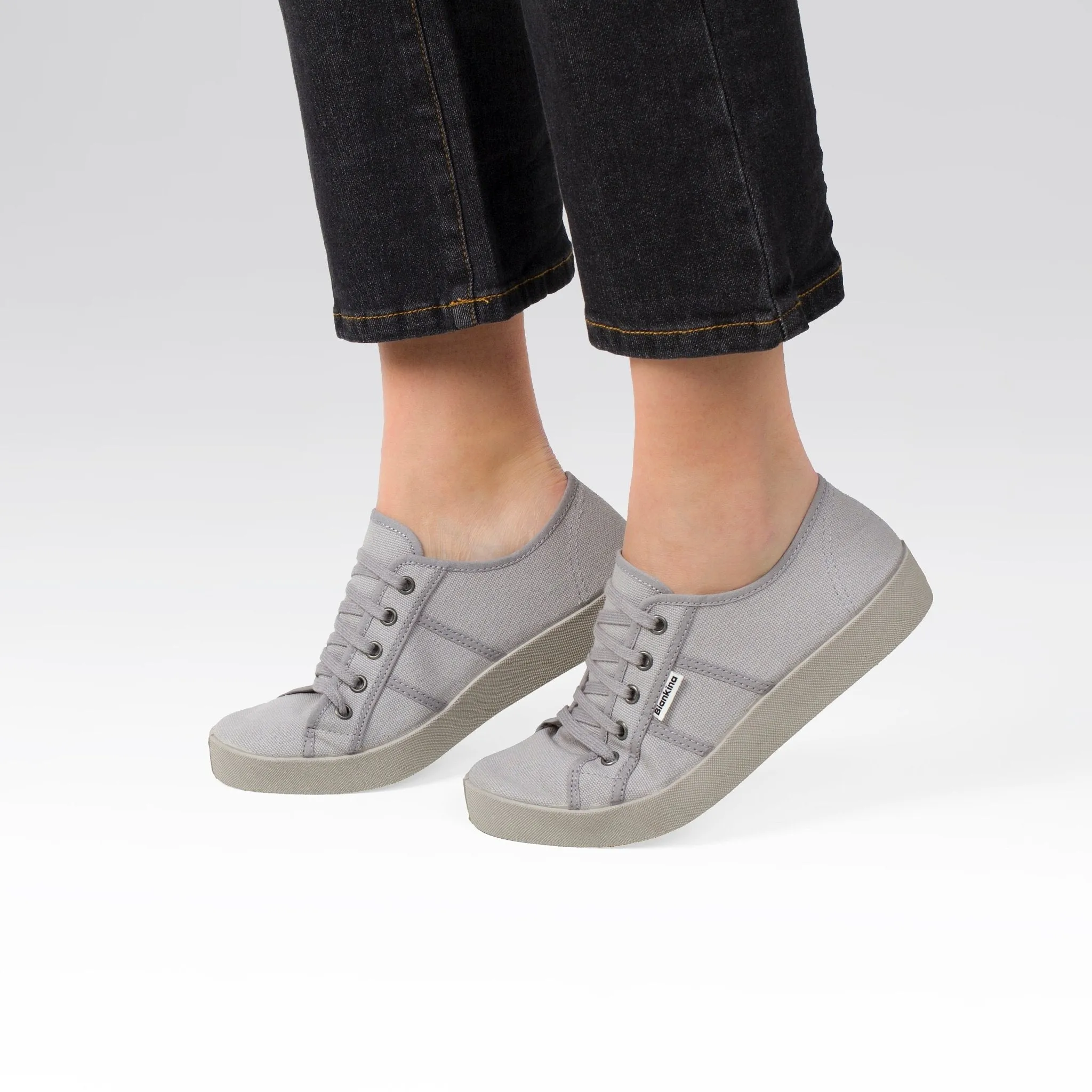 St. Tropez Organic Cotton Canvas Sneakers - Ash Grey