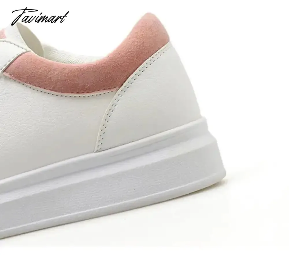 TAVIMART  Fashion Shoes Women's Vulcanize Shoes New Casual Flats Classic Solid Color PU Leather Shoes Women Casual Shoes Sneakers