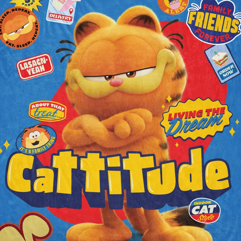 The Garfield Movie Cattitude Sherpa Blanket