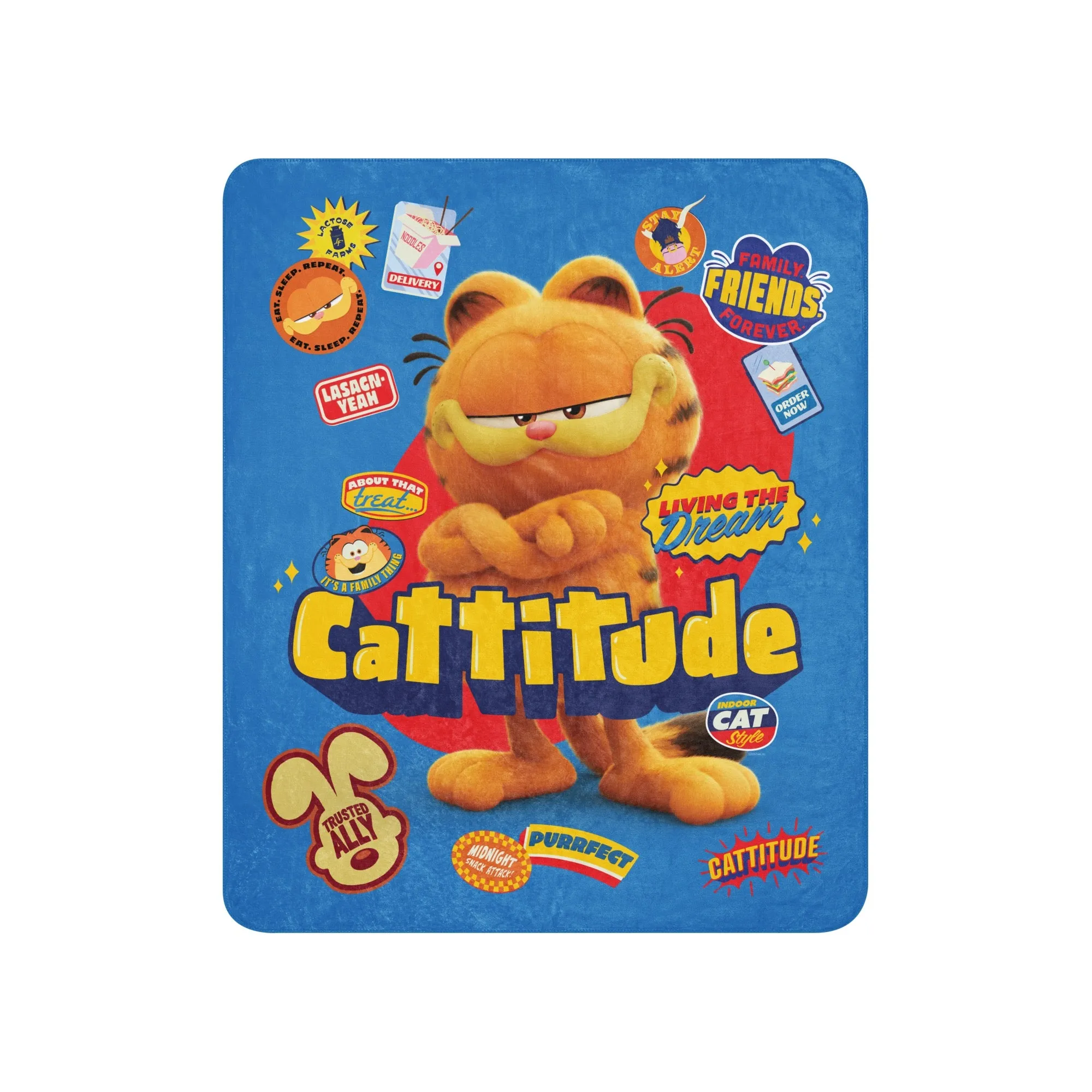 The Garfield Movie Cattitude Sherpa Blanket