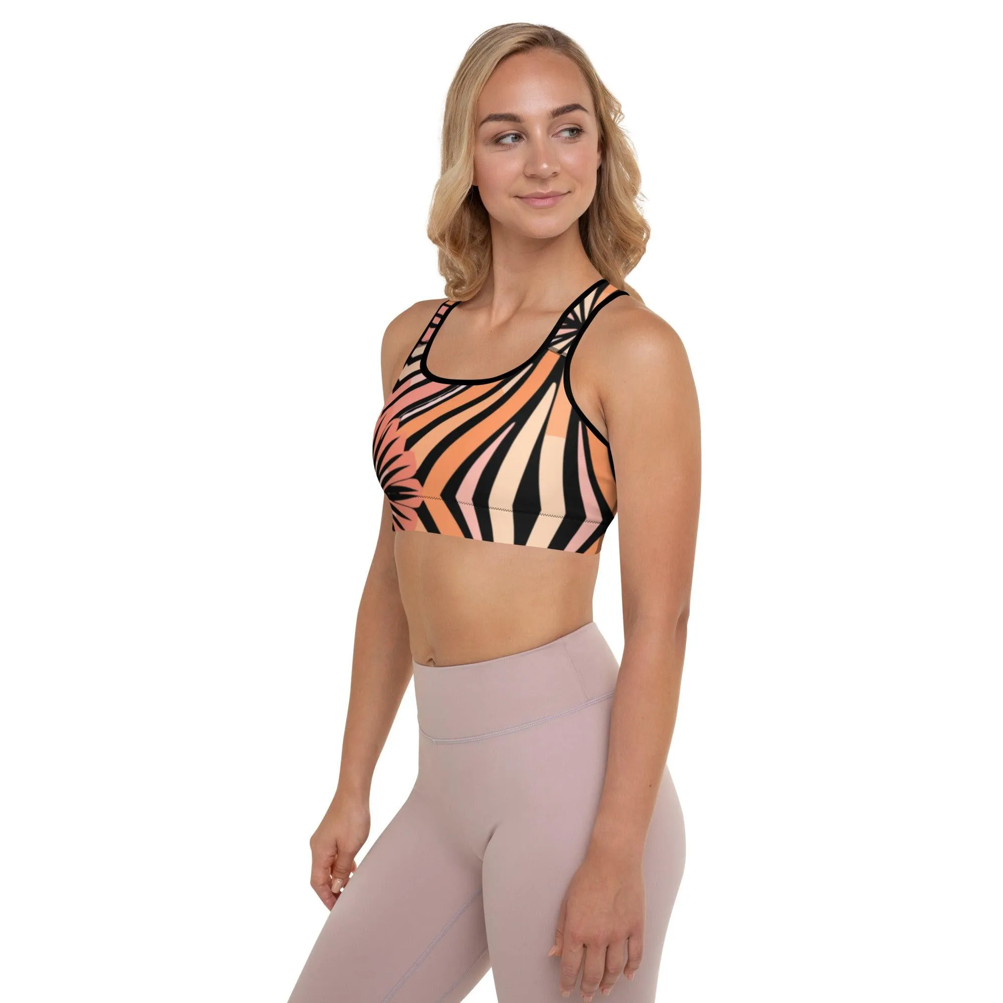 Tie-dye Padded Sports Bra Peachy Tiger Shark