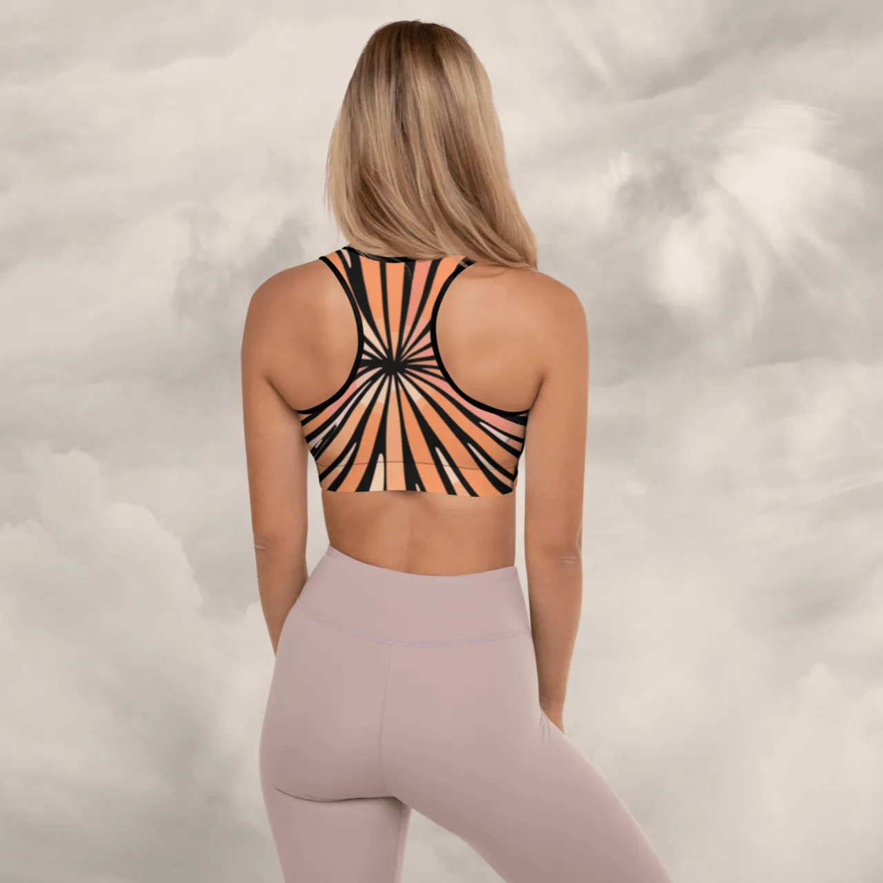 Tie-dye Padded Sports Bra Peachy Tiger Shark