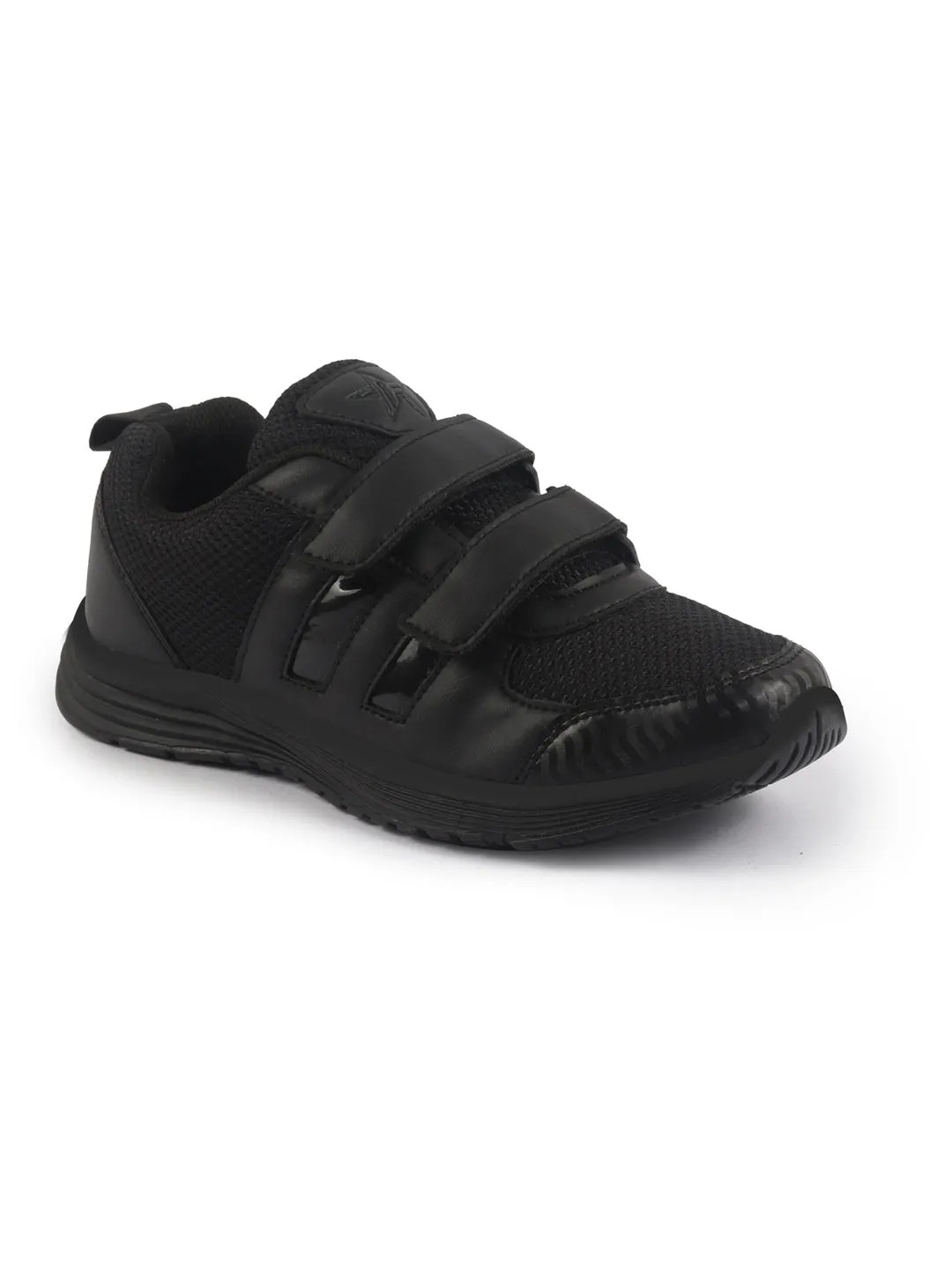 Unisex Black School Uniform Shoes|Boys & Girls Non Lacing Breathable School Shoes|Velcro School Shoes For Kids