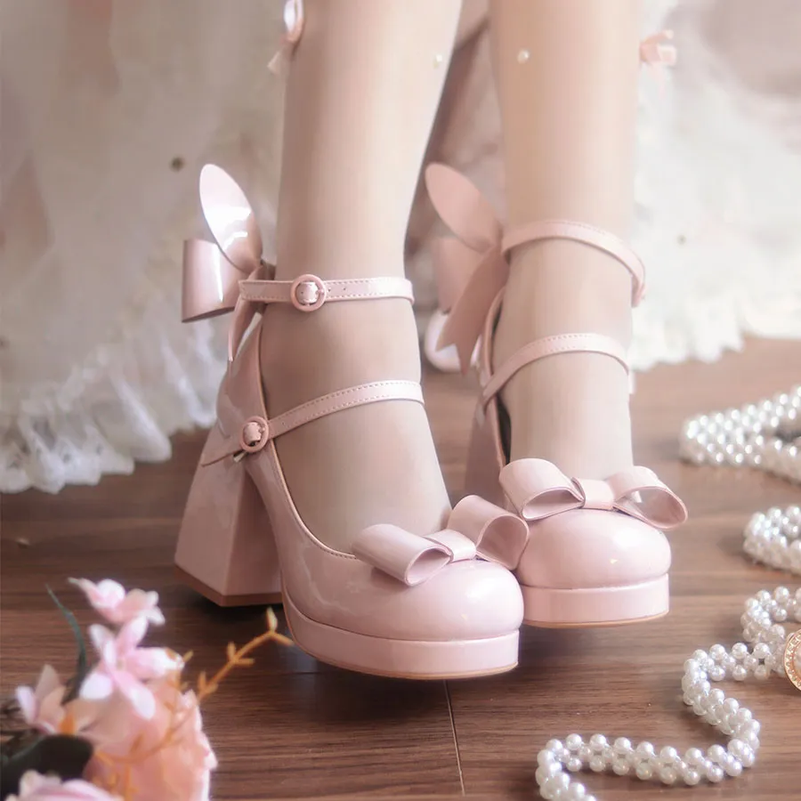 Uniwim Lolita Rabbit Ear Bow Heels Shoes SE22879