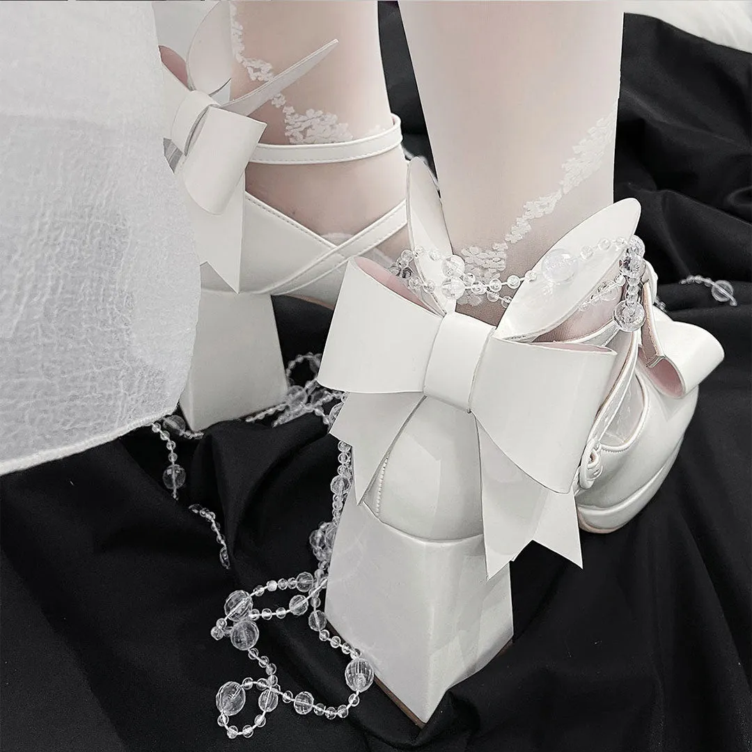 Uniwim Lolita Rabbit Ear Bow Heels Shoes SE22879