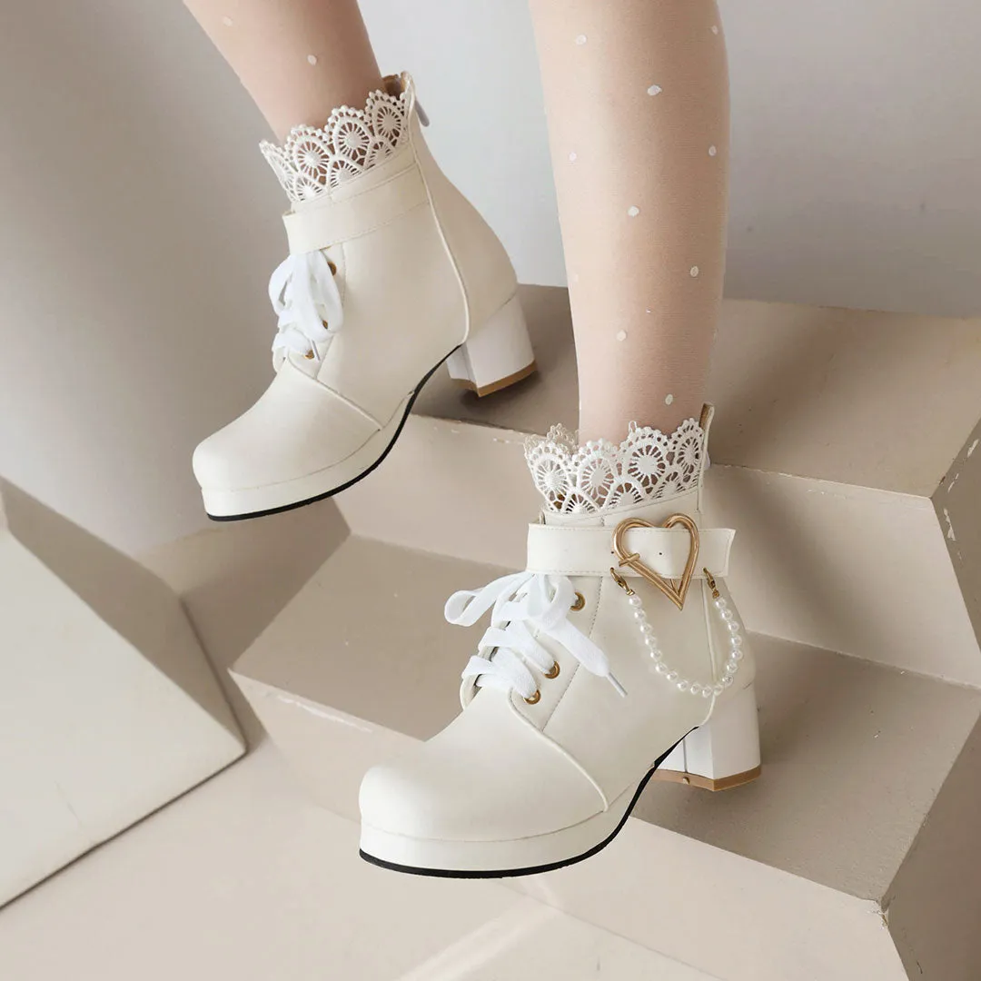 Uniwim Love Beaded Flower Ankle Boots SE22866