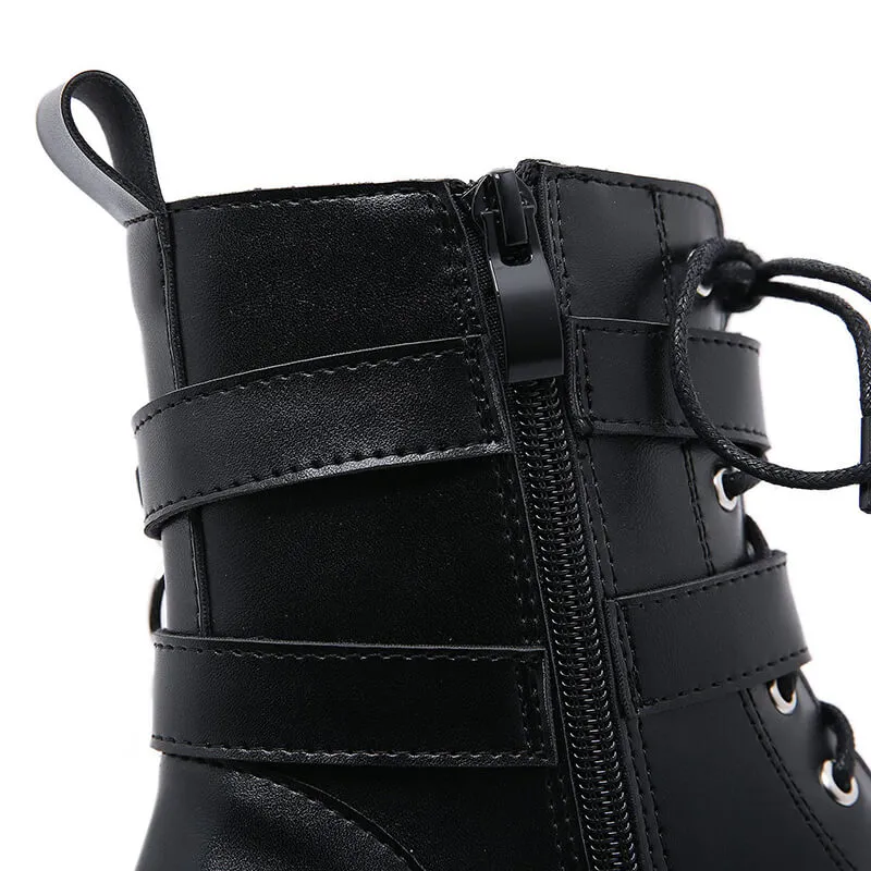 Uniwim Punk Buckle Ring Platform Boots SE21779