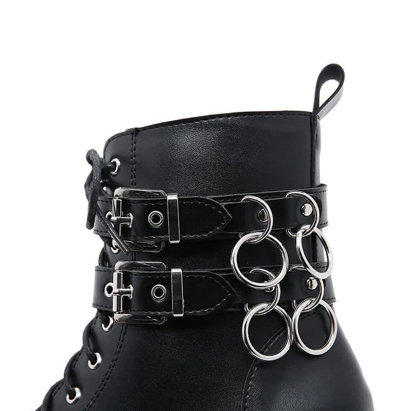 Uniwim Punk Buckle Ring Platform Boots SE21779