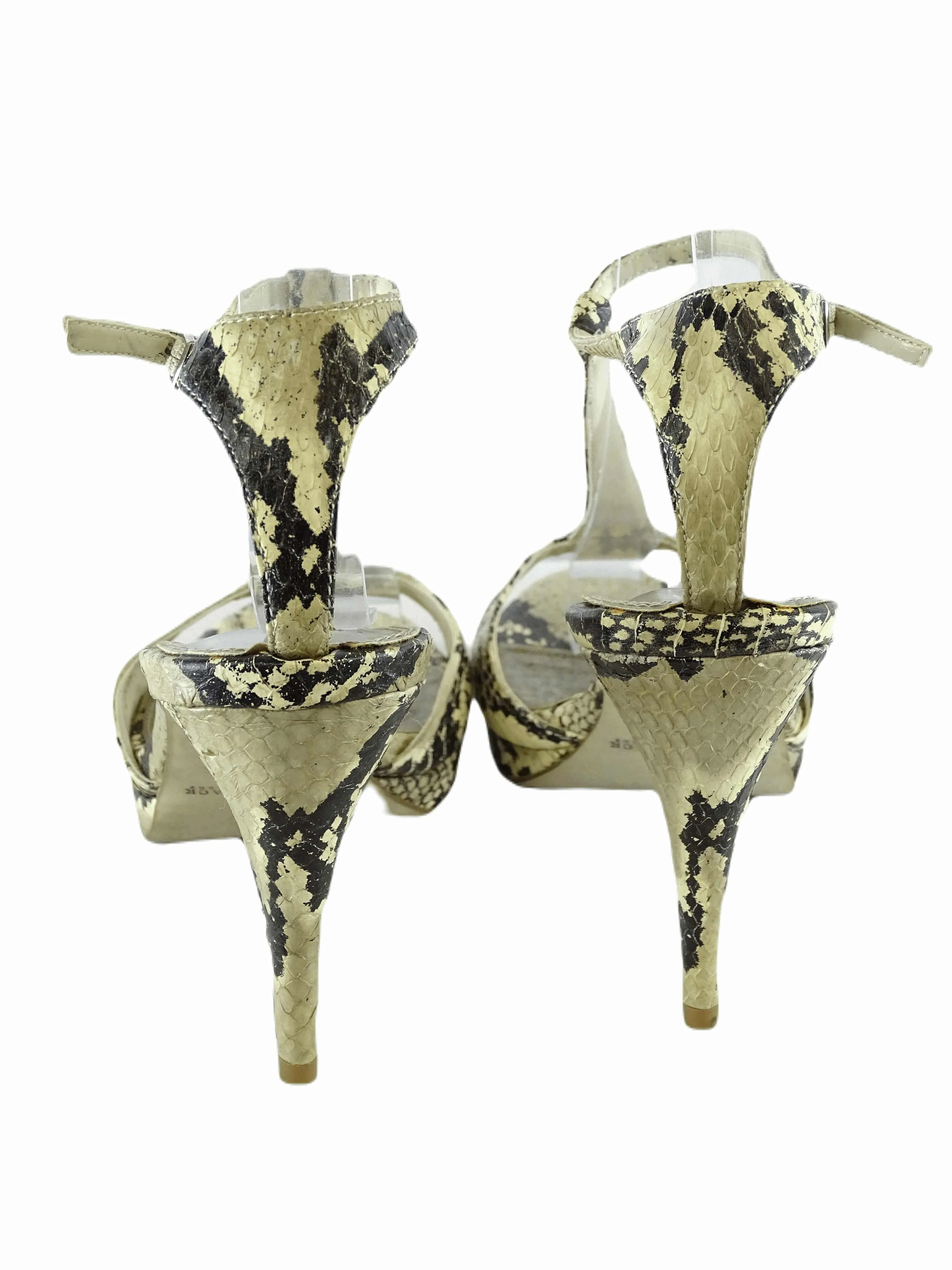 White Black House Market Snakeskin Heels 7.5