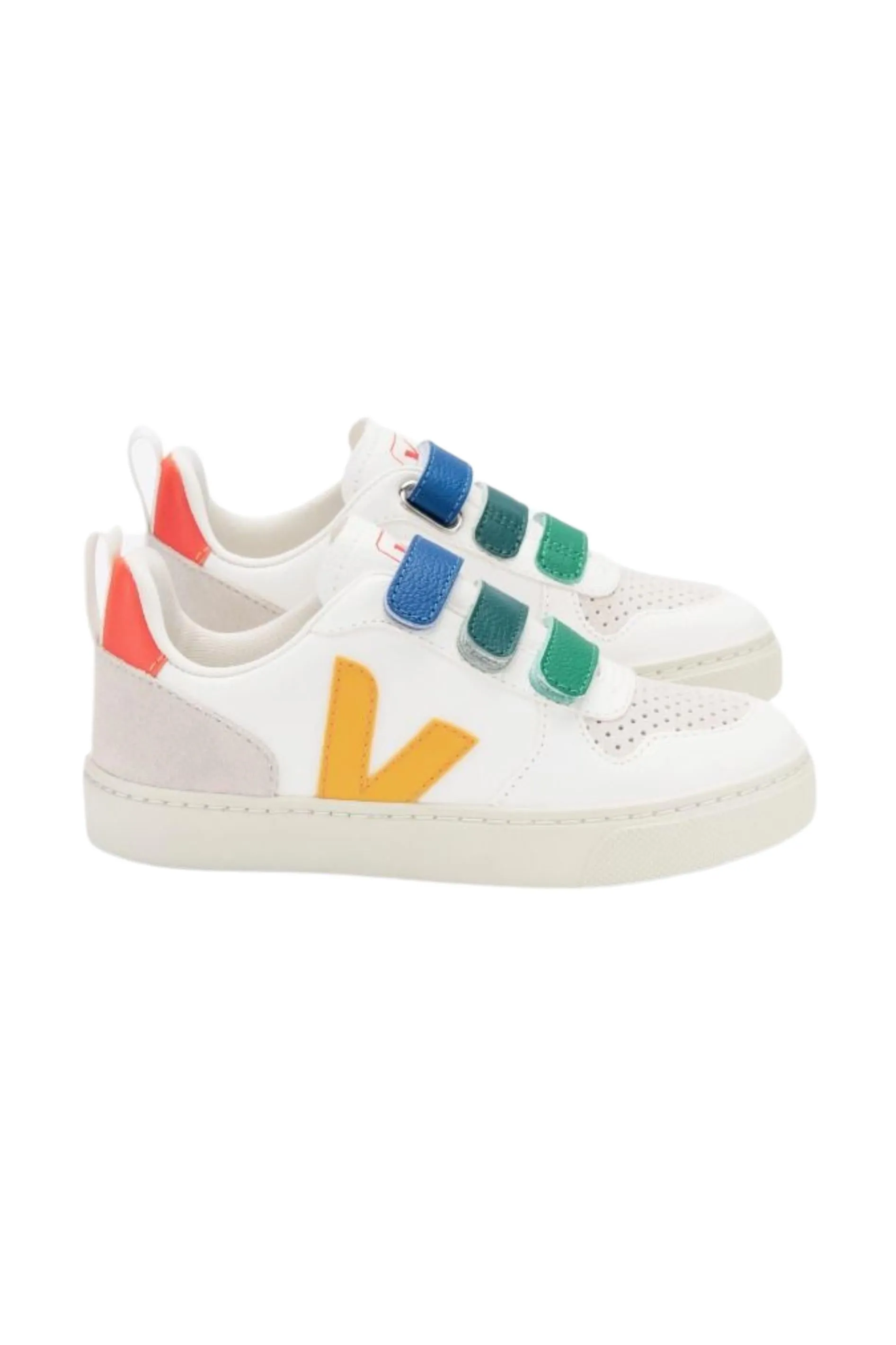 White Velcro Multi Stripe Shoe