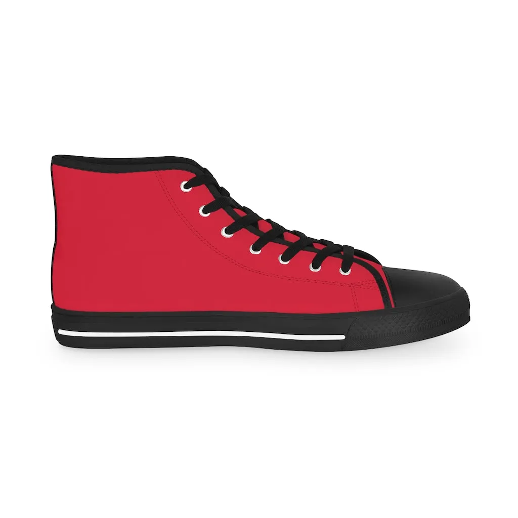 Wine Red Men's High Tops, Modern Minimalist Best Men's High Top Sneakers (US Size: 5-14)