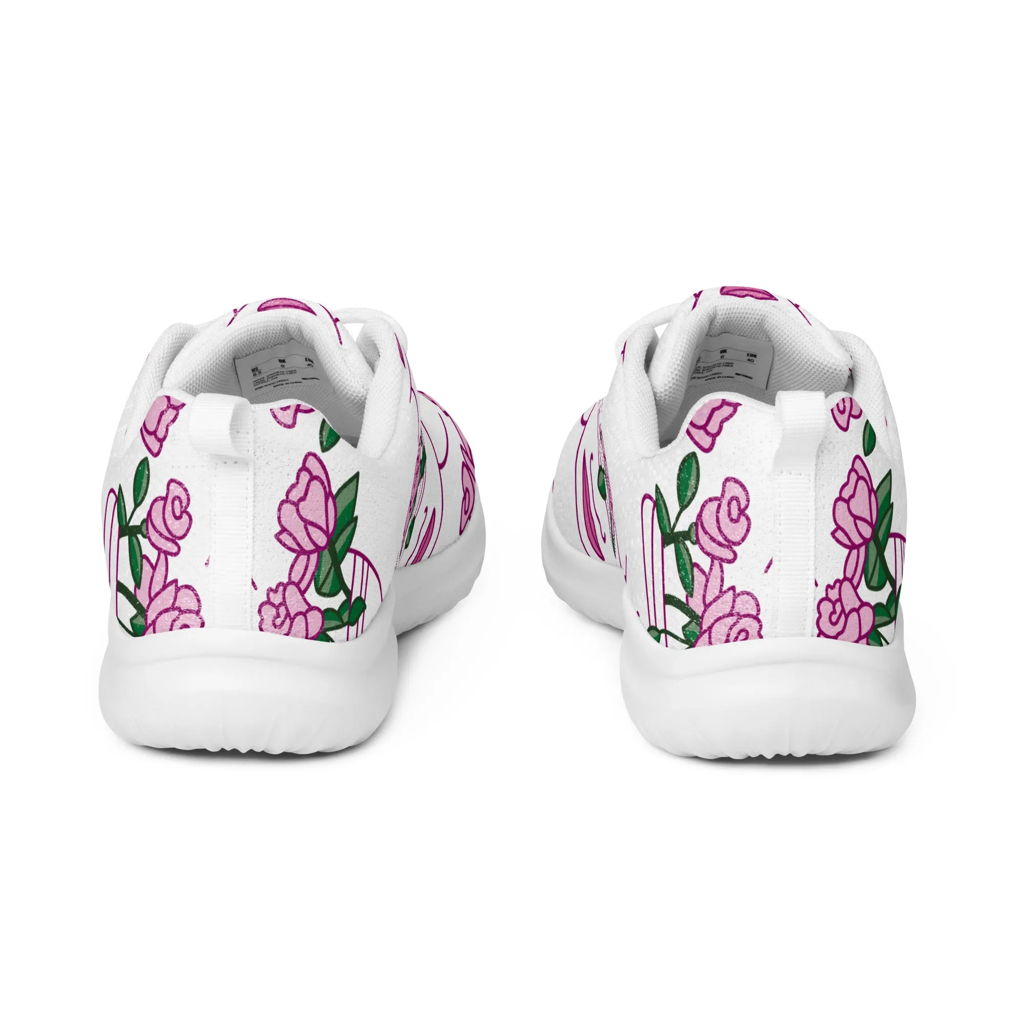 Women’s athletic sneaker with Abstract Pink Face Pattern- Megan