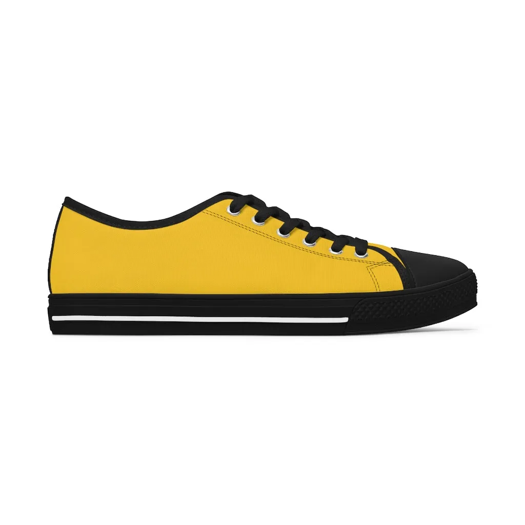 Yellow Best Ladies' Sneakers, Solid Color Women's Low Top Sneakers Tennis Shoes (US Size: 5.5-12)