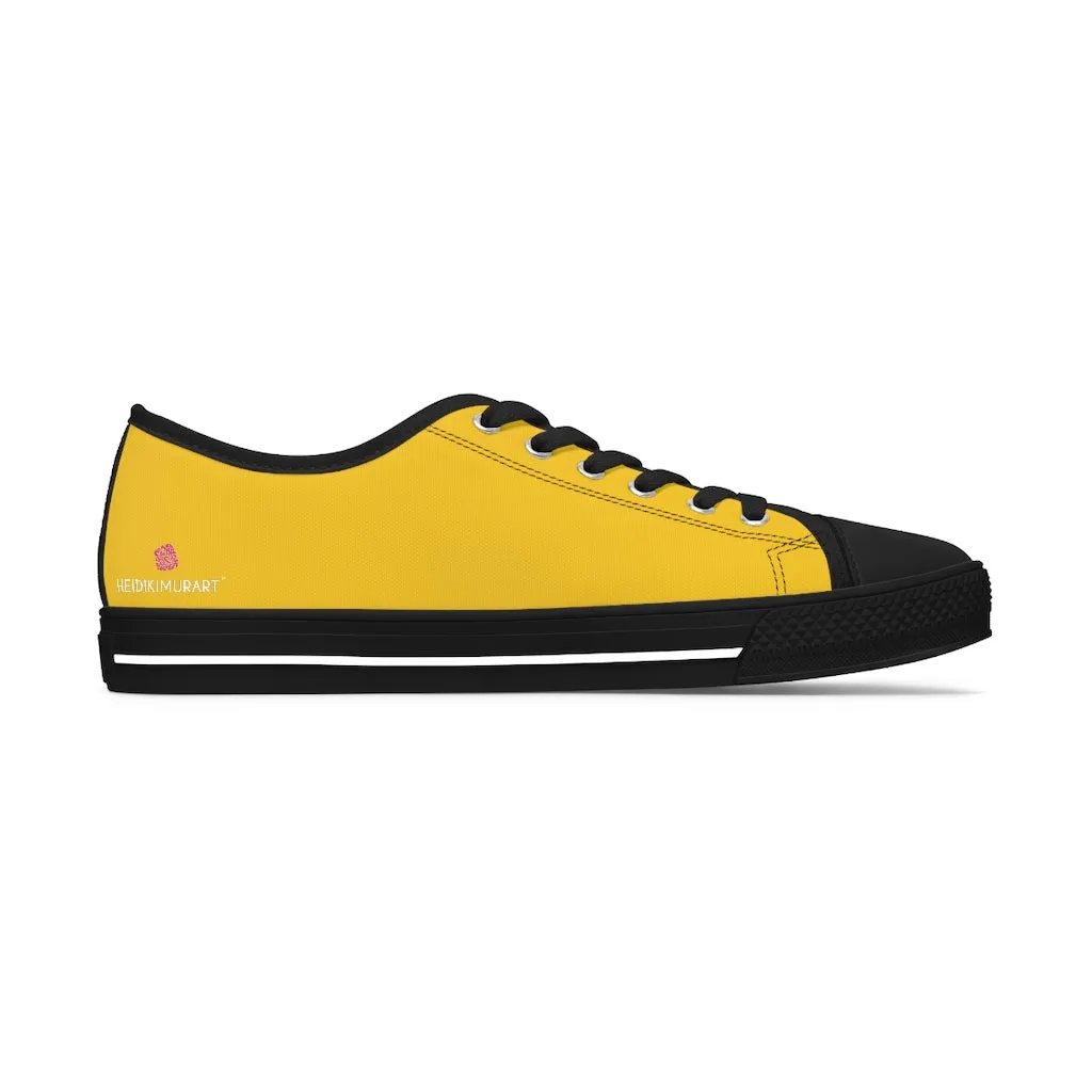 Yellow Best Ladies' Sneakers, Solid Color Women's Low Top Sneakers Tennis Shoes (US Size: 5.5-12)