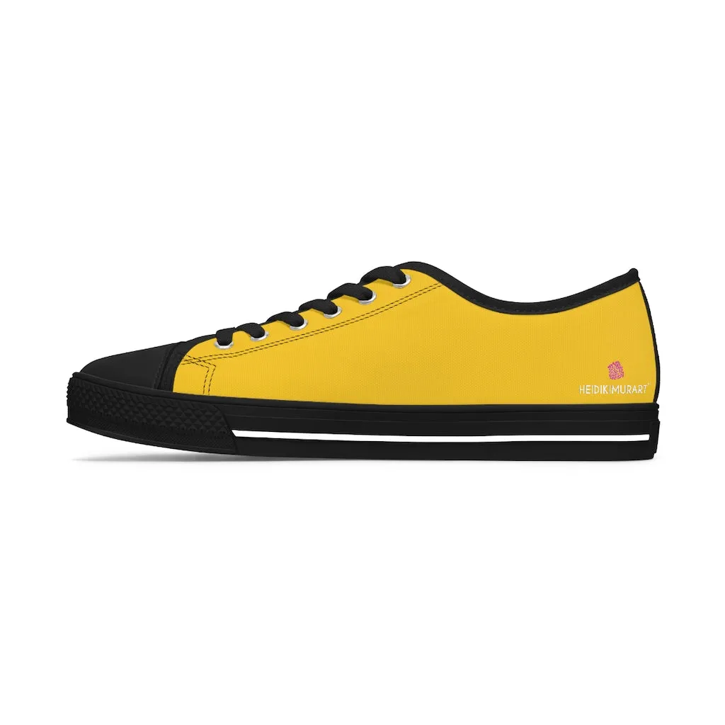 Yellow Best Ladies' Sneakers, Solid Color Women's Low Top Sneakers Tennis Shoes (US Size: 5.5-12)