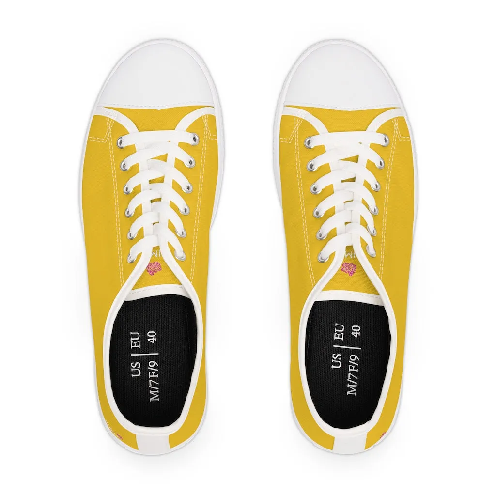 Yellow Best Ladies' Sneakers, Solid Color Women's Low Top Sneakers Tennis Shoes (US Size: 5.5-12)