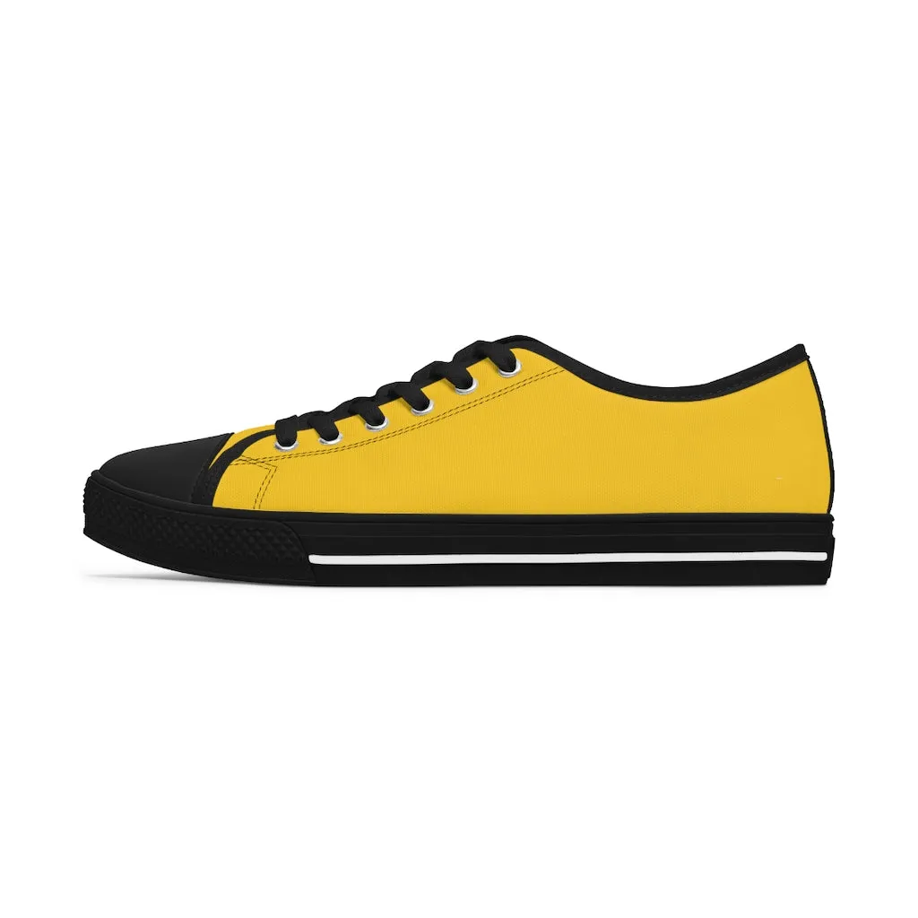 Yellow Best Ladies' Sneakers, Solid Color Women's Low Top Sneakers Tennis Shoes (US Size: 5.5-12)