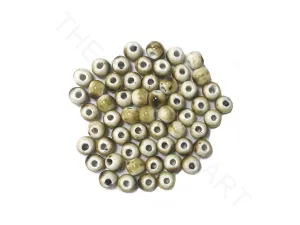 Yellow White Circular Ceramic Beads